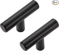 5 Pack Matte Black Cabinet Knobs - Kitchen Cabinet Knobs Black Cabinet Pulls for Kitchen Cabinet Drawer Stainless Steel Dresser Knobs for Cabinet Hardware 2in Length Single Hole T Bar