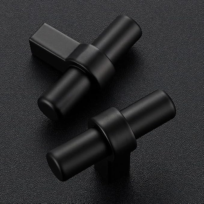30 Pack Matte Black Cabinet Knobs - Kitchen Cabinet Knobs Black Cabinet Pulls for Kitchen Cabinet Drawer Stainless Steel Dresser Knobs for Cabinet Hardware 2in Length Single Hole T Bar Knbs