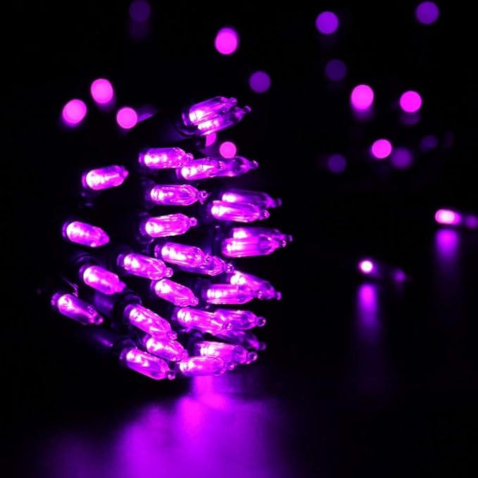 Brizled Purple Christmas Lights, 2 Pack 33ft 100 LED Christmas String Lights, 120V UL Certified Purple Halloween Light Connectable Mini Xmas Tree Light Outdoor for Halloween Xmas Party Wedding Holiday