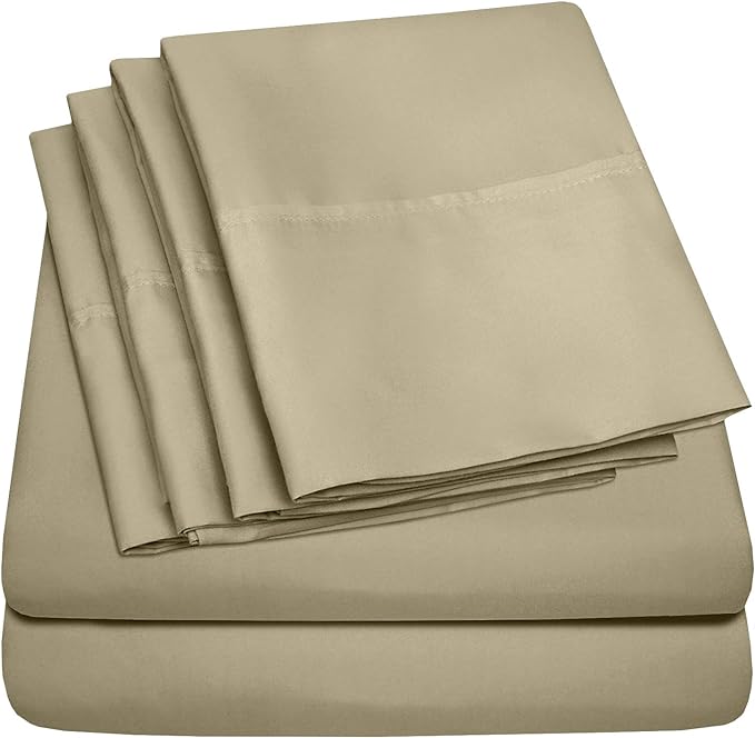 Full Size Bed Sheets - 6 Piece 1500 Supreme Collection Fine Brushed Microfiber Deep Pocket Full Sheet Set Bedding - 2 Extra Pillow Cases, Great Value, Full, Sage