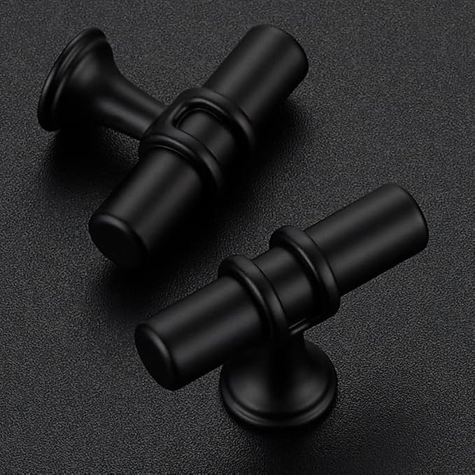 5 Pack Matte Black Cabinet Knobs - Kitchen Cabinet Knobs Cabinet Pulls for Kitchen Cabinet Drawer Stainless Steel Dresser Knobs for Cabinet Hardware 2in Length Single Hole