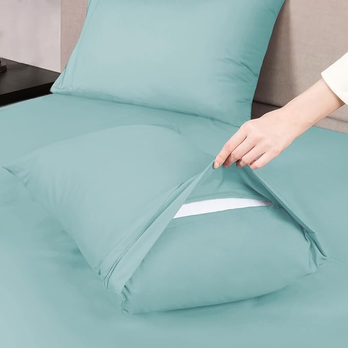Mejoroom Twin Sheet Set - Hotel Collection Twin Sheets - Bedding Sheets & Pillowcases with Deep Pocket Fitted Sheet, Breathable, Wrinkle & Fade Resistant - 3 Piece(Grayish Green)