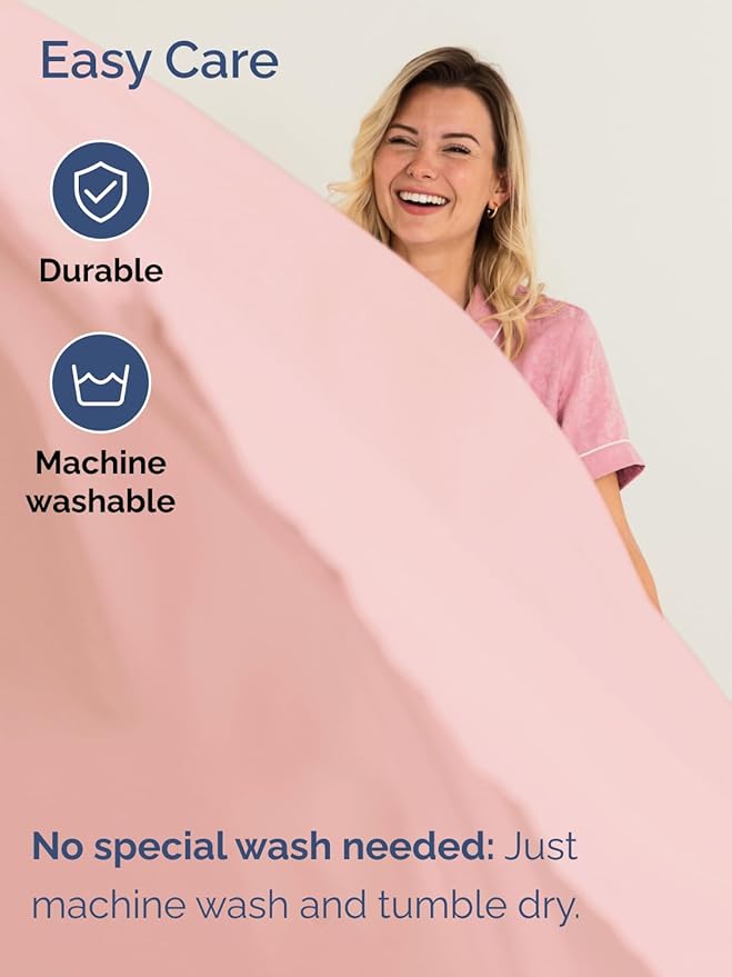 Extra Deep Split King Sheet Set - 7 Piece Breathable and Cooling Sheets - Hotel Luxury Bed Sheets Set - Easy Fit - Soft, Wrinkle Free and Comfy Sheets Set - Baby Pink Sheet Set with Extra Deep Pockets