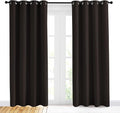 NICETOWN Energy Smart Thermal Insulated Solid Grommet Blackout Curtains/Drapes for Living Room (2 Panels, 42 inches x 84 inches, Toffee Brown)