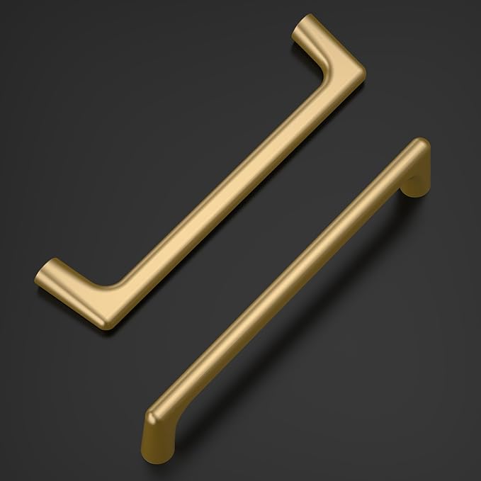 Amerdeco 10 Pack Champagne Bronze Cabinet Pulls 5 Inch(128MM) Hole Centers Kitchen Cabinet Handles Hardware Kitchen Handles for Cabinets Cupboard Handles Drawer Pulls ZH0041