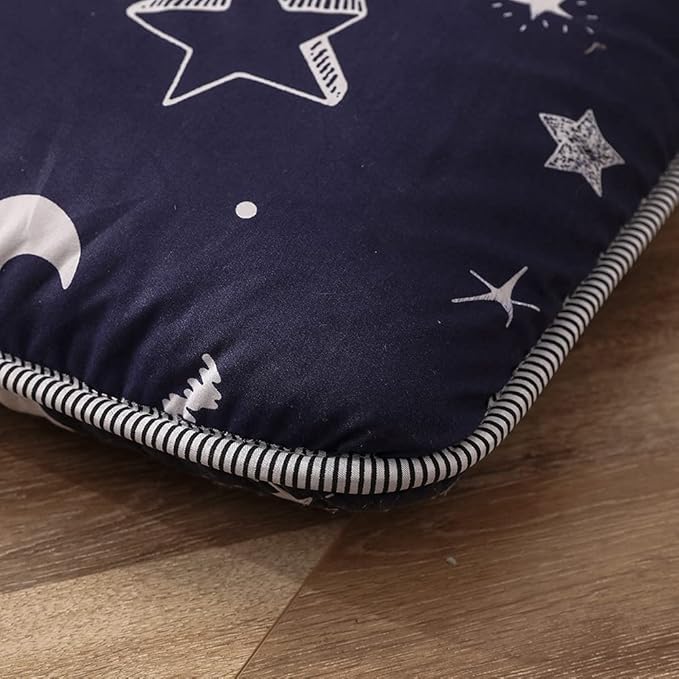 MAXYOYO Navy Star Futon Mattress Japanese Floor Mattress Tatami Floor Mat Foldable Bed Portable Camping Mattress Kids Sleeping Pad Floor Lounger Couch Bed Twin Size