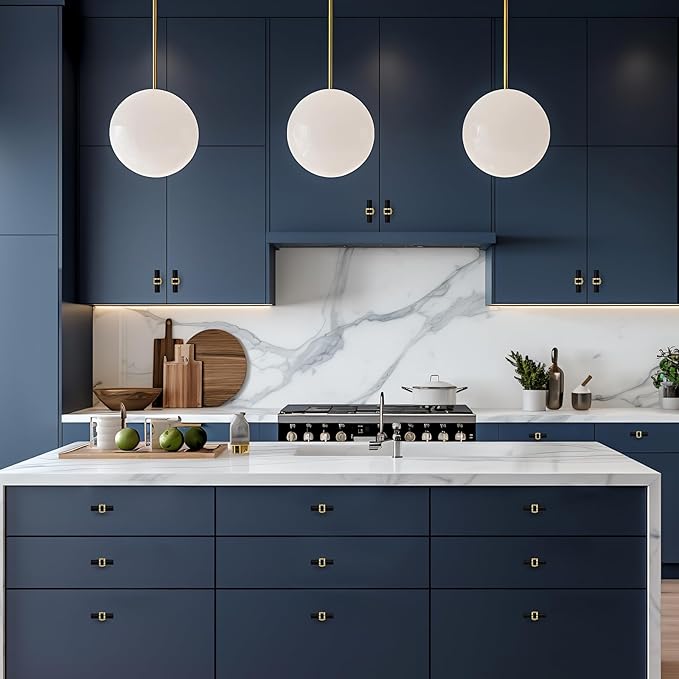 5 Pack Black&Gold Cabinet Knobs - Kitchen Cabinet Knobs Pulls for Kitchen Drawer Stainless Steel Dresser Hardware for Closet Hardware 2in Length Single Hole