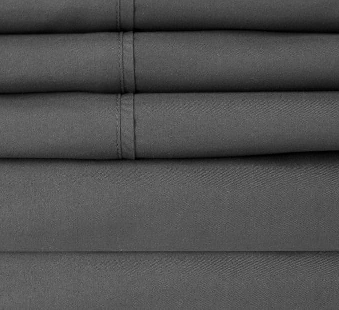 Bed Sheets Queen Size Grey - 6 Piece 1500 Supreme Collection Fine Brushed Microfiber Deep Pocket Queen Sheet Set Bedding - 2 EXTRA PILLOW CASES, GREAT VALUE - Queen, Gray