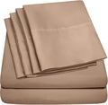 Cal King Size Bed Sheets - 6 Piece 1500 Supreme Collection Fine Brushed Microfiber Deep Pocket California King Sheet Set Bedding - 2 Extra Pillow Cases, Great Value, California King, Taupe