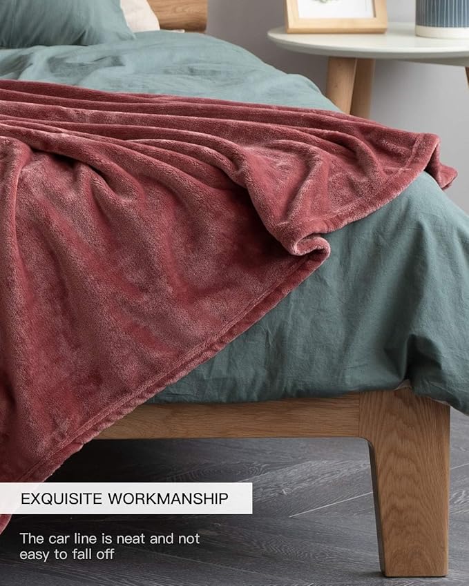 KMUSET Fleece Blanket Throw Size Coral Lightweight Super Soft Cozy Luxury Bed Blanket Microfiber