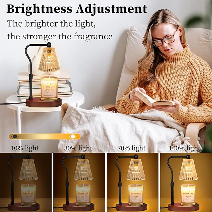 Candle Warmer Lamp with Timer Dimmer Adjustable Height,Mothers Day Gifts,Electric Wax Warmer Vintage Home Decor for Scented Jar Candles,Birthday Gifts for Women