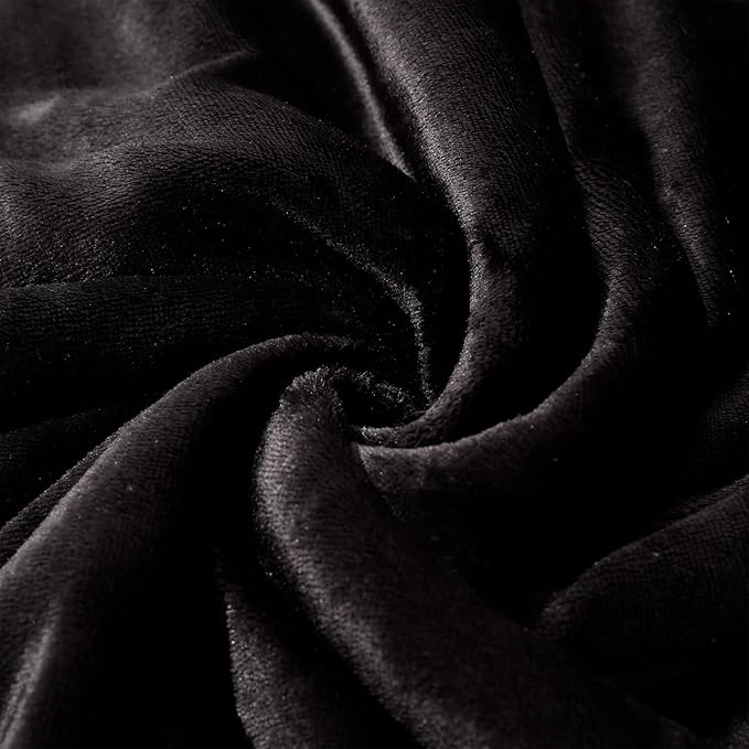 NANPIPER Sherpa Blanket King Fleece Bed Blankets Soft and Warm Fuzzy Microfiber,Black 90"x108"