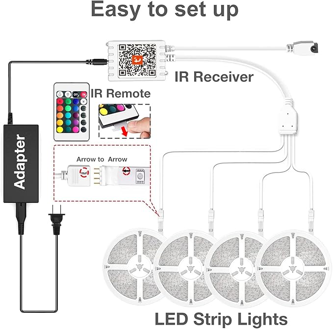 DAYBETTER Smart WiFi Led Lights, Tuya App Controlled, Compatible with Alexa and Google Assistant, Timer Schedule, RGB Strip Color Changing Décor for Bedroom Party Kitchen, 200ft