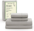 LANE LINEN 100% Organic Cotton Queen Sheets, Fade Resistant Printed Soft & Comfy Luxury Cotton Sheets, Percale Weave, 15" Deep Pocket Available in Variety of Colors- Snowdrop