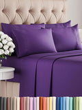 Cal King 6 Piece Sheet Set - Comfy Breathable & Cooling - Ultra-Soft Hotel Luxury Bedding Set with 8-16 Inch Deep Pockets - 1 Flat & 1 Fitted Sheet & 4 Pillowcases - Wrinkle Free & Easy Care - Purple