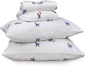 RUVANTI Flannel Sheets King Size - 100% Cotton Brushed King Bed Sheets Set - Deep Pockets 16 Inches - All Seasons Breathable & Extra Soft - Warm & Cozy, 4 Piece, Puppy Playoff
