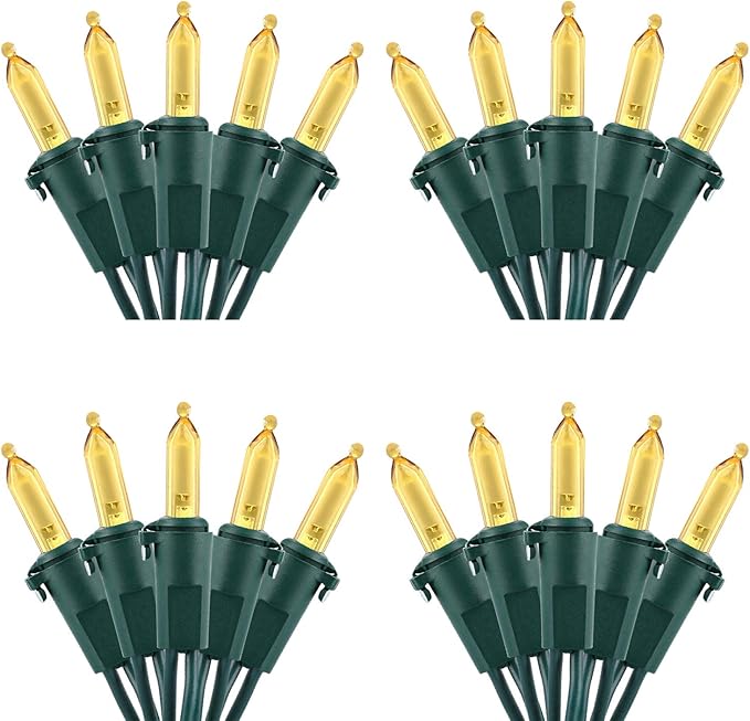 Brizled 4 Pack LED Christmas Lights, 100 LED 33ft Christmas String Lights, 120V UL Certified Connectable Xmas Tree Light Mini Xmas Light for Home Tree Patio Indoor and Outdoor Decorations, Warm White