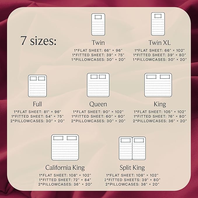 LuxClub Twin XL Sheets - Soft Twin Bed Sheets for-Boys-and-Girls-3 PC Deep Pockets Wrinkle Free-Kids-Fitted Sheets Machine Washable Hotel Bedding Silky Soft - Burgundy Twin XL