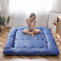MAXYOYO Leaf Printed Japanese Futon Floor Mattress, Thicken Sleeping Pad Floor Bed Roll Up Camping Guest Mattress Folding Couch Bed, Full Size