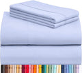 LuxClub 4 PC Sheet Set Bed Sheets Deep Pockets 16" Eco Friendly Wrinkle Free Cooling Machine Washable Hotel Bedding Silky Soft - Sky Blue California King