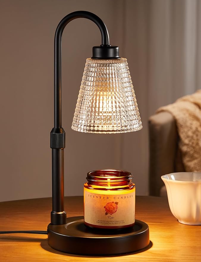 Innqoo Candle Warmer Lamp with Timer, Dimmable Candle Warmer for Jar Candles, Height Adjustable Wax Melts Warmer, Birthday Gifts for Women Mom, House Warming Gifts New Home Decor
