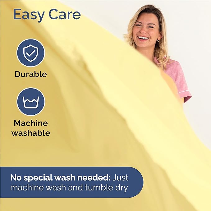 Full 6 Piece Sheet Set - Comfy Breathable & Cooling - Ultra Soft Hotel Luxury Bedding Set w/ 8-16 Inch Deep Pockets - 1 Flat & 1 Fitted Sheet & 4 Pillowcases - Cozy, Wrinkle Free & Easy Care - Yellow