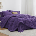 Love's cabin Twin XL Comforter Set Purple, 5 Pieces Twin XL Bed in a Bag, All Season Bedding Sets with 1 Comforter, 1 Flat Sheet, 1 Fitted Sheet, 1 Pillowcase and 1 Pillow Sham