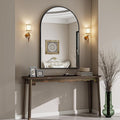 VooBang Arched Wall Mirror, 32 x 48 inch Arch Bathroom Mirror, Wall Mounted Vanity Mirror with Arch Metal Frame, Modern Bathroom Vanity Mirror for Bedroom, Living Room, Hanging or Leaning, Black