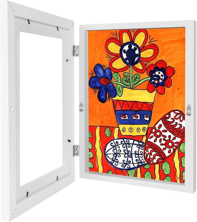 1 Pack Kids Artwork Frames Changeable 8.5 x 11 Inch Children Art Projects Kids Art Frames Front Opening Picture Display Frame, White