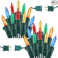 Brizled Christmas Lights Multicolor, 2 Pack 33ft 100 LED Christmas Tree Lights, 120V UL Certified Connectable Xmas String Light Indoor Outdoor Mini Light Set for Xmas Tree Party Garden Porch Decor