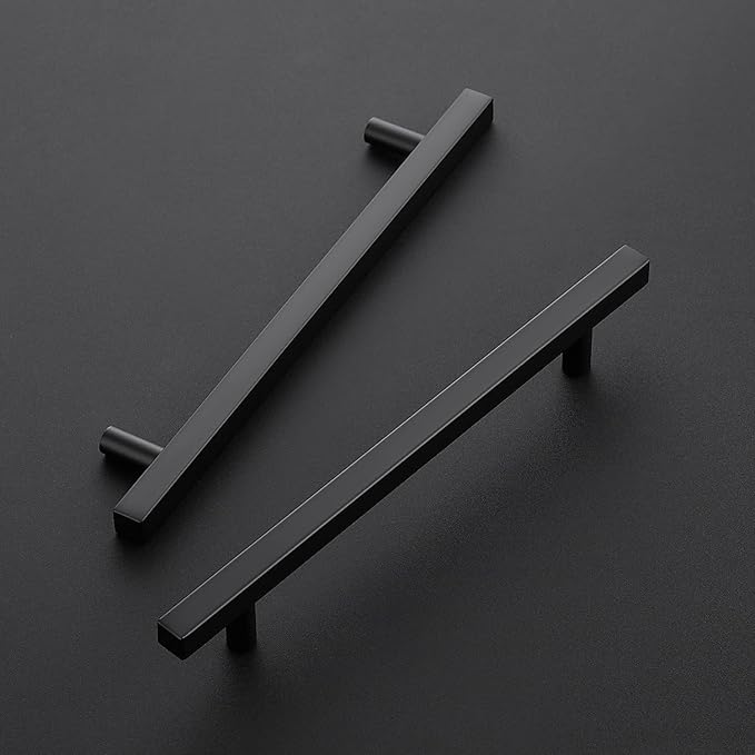 Ravinte Black Cabinet Handles 30 Pack 6-3/10 inch Matte Black Square Cabinet Pulls Kitchen Hardware 8-4/5 inch Overall Length Kitchen Drawer Pulls