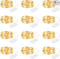 12 Pack Fairy Lights Battery Operated String Lights, 7ft 20 Led Fairy String Lights, Waterproof Copper Wire Firefly Starry String Light for DIY Wedding Party Bedroom Christmas (Warm White)