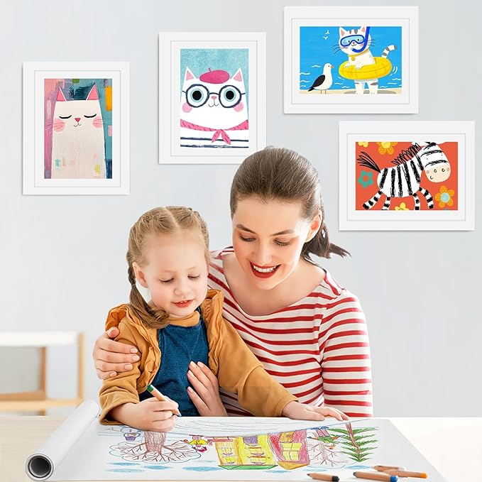 4 Pack Kids Artwork Frames Changeable 10 x 12.5 Inch Children Art Projects Kids Art Frames Front Opening Picture Display Frame, White