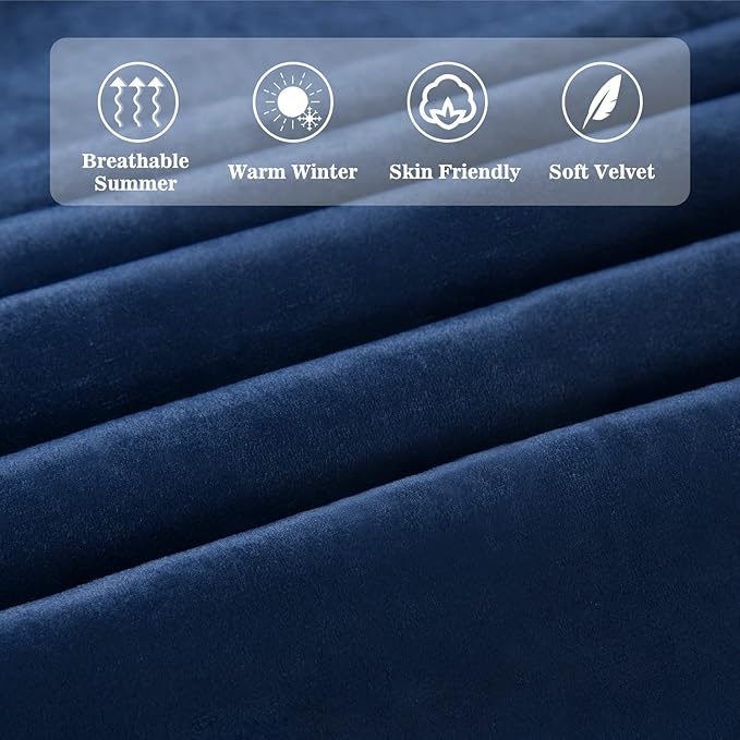Allewie King Platform Bed Frame/Velvet Upholstered Bed Frame with Vertical Channel Tufted Headboard/Strong Wooden Slats/Mattress Foundation/Box Spring Optional/Easy Assembly/Navy Blue