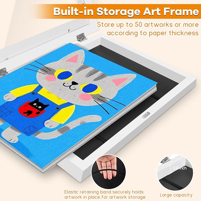 4 Pack Kids Artwork Frames Changeable 10 x 12.5 Inch Children Art Projects Kids Art Frames Front Opening Picture Display Frame, White