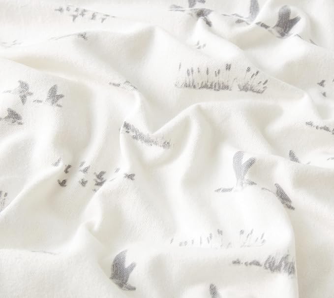 Eddie Bauer - Full Sheet Set, Warm Breathable Cotton Flannel Bedding with Deep Pockets, Brushed for Extra Softness, Cozy Home Decor, Oeko-Tex Certified (Geese Meadows, Full)