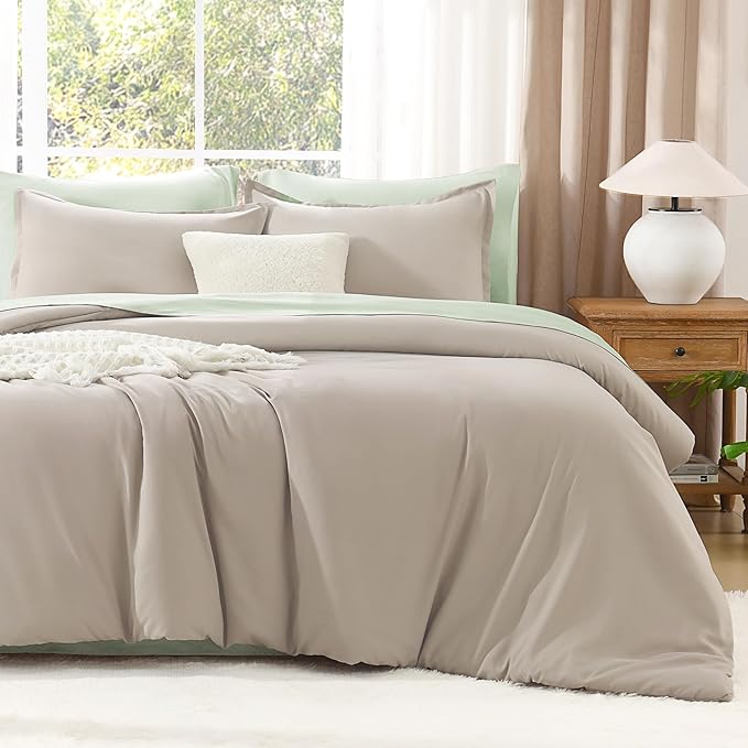 Litanika Twin XL Comforter Set Oatmeal - 2 Pieces Extra Long Bed Set for College Dorm, All Season Bedding Set for Girls and Boys