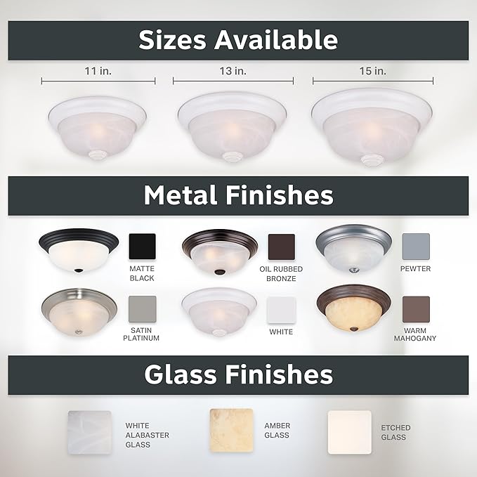 Designers Fountain 1257L-WH-AL Decorative 3-Light Flush Mount, White Finish with White Alabaster Glass, 15 in
