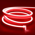 Lamomo LED Neon Lights, 16.4ft Red LED Strip Light, 12V 0.39in/Cut Silicone Waterproof Neon Rope Light, DIY Neon Sign for Bedroom Indoor Outdoor Decoration（Power Adapter not Included）