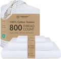 Threadmill Luxury 800 Thread Count 100% Cotton Sheets - Sateen Weave Twin XL Bed-Sheets, Better Than Egyptian Cotton,3 Pc Solid Bedding Set (Hotel White), Fits 15" Deep Pocket