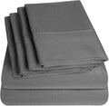 Bed Sheets Queen Size Grey - 6 Piece 1500 Supreme Collection Fine Brushed Microfiber Deep Pocket Queen Sheet Set Bedding - 2 EXTRA PILLOW CASES, GREAT VALUE - Queen, Gray