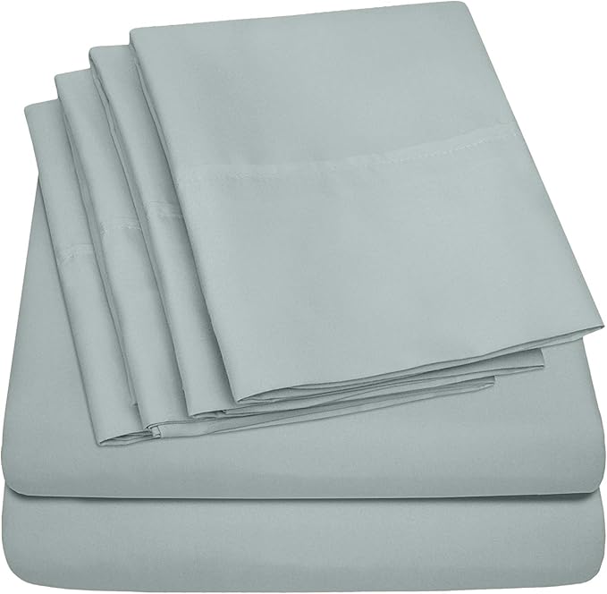 Sweet Home Collection 6 Piece Bed Sheet Set, Queen, Slate