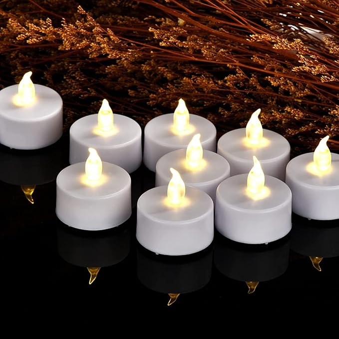 LED Tea Lights Candles- 100PACK Warm White Flameless Candles Realistic and Bright Flickering Long Lasting 200Hours for Holiday Celebration,Party,Home Decoration Warm Yellow,Battery Operated