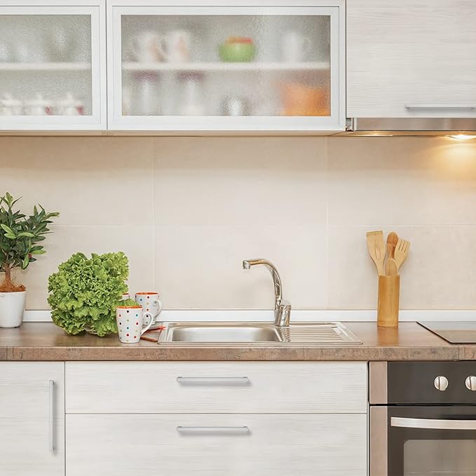 Ravinte 10 Pack Brushed Nickel Kitchen Cabinet Handles 8-4/5 Inch Cabinet Pulls Square Kitchen Hardware for Cabinet Drawer Pulls Drawer Handles Come with Screwdriver
