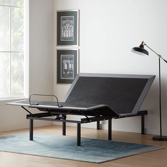 Lucid L150 Adjustable Base – Bed Frame with Head and Foot Incline – Wireless Remote Control – Premium Quiet Motor, Full size