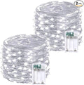 2 Pack 60 LED Christmas Fairy Lights Battery Operated with Timer, 20FT Waterproof Twinkle Lights Indoor Outdoor, String Lights for Bedroom, Wedding, DIY, Centerpiece, Christmas Decorations(Cool White)