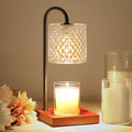 Candle Warmer Lamp, Candle Lamp Wax Warmer, Timer & Dimmer 7-Levels, Fits Cup Jar Candle, Top Melting, Crystal Heater Lamp for Scented Wax, Elegant Home Decor, Clear & Brown