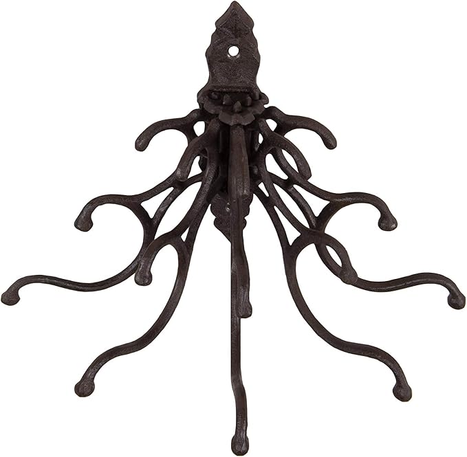 Creative Co-Op Antique Cast Iron Wall Hooks in Rust Finish
