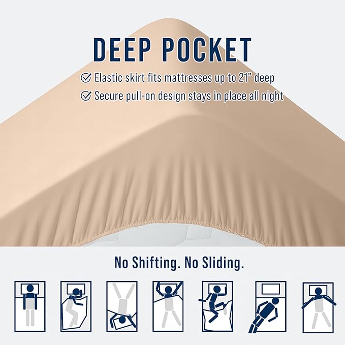 OLANLY King Quilted Fitted Mattress Pad – Soft Pillow Top Mattress Topper, Down Alternative Fill, Cooling Comfort Breathable Mattress Cover, Machine Washable Deep Pocket Mattress Protector, Beige