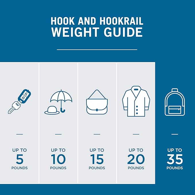 Franklin Brass Heavy Duty (1-Pack) 27' Coat/Hat Rack Wall Mount Pure White 6 Hooks Mounted Hanging Rail for Clothes, Towels, Purses, Bags, Kitchen, Entry, Closet Organizer FBHDCH6-WSE-R